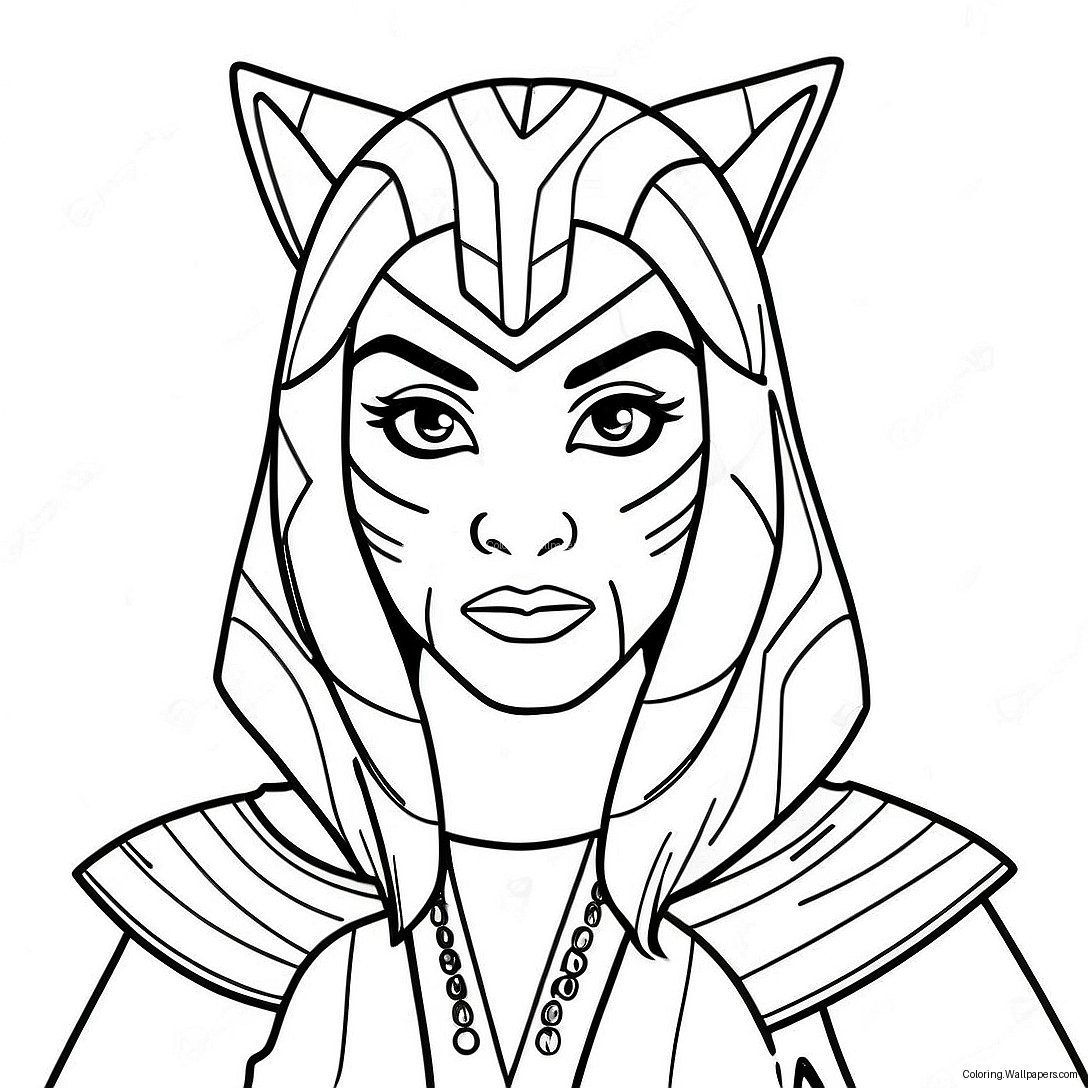 Page À Colorier D'ahsoka Tano 13407