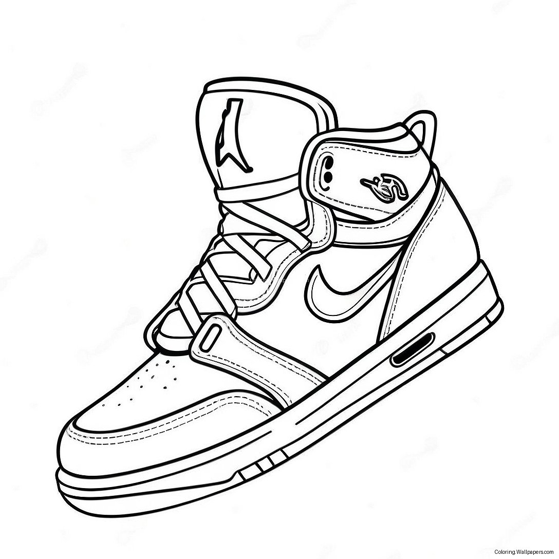 Air Jordans Sneaker Coloring Page 46461