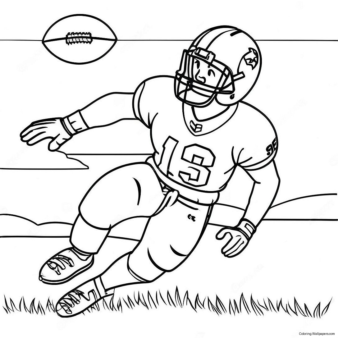 Aj Brown Catching A Football Coloring Page 18485