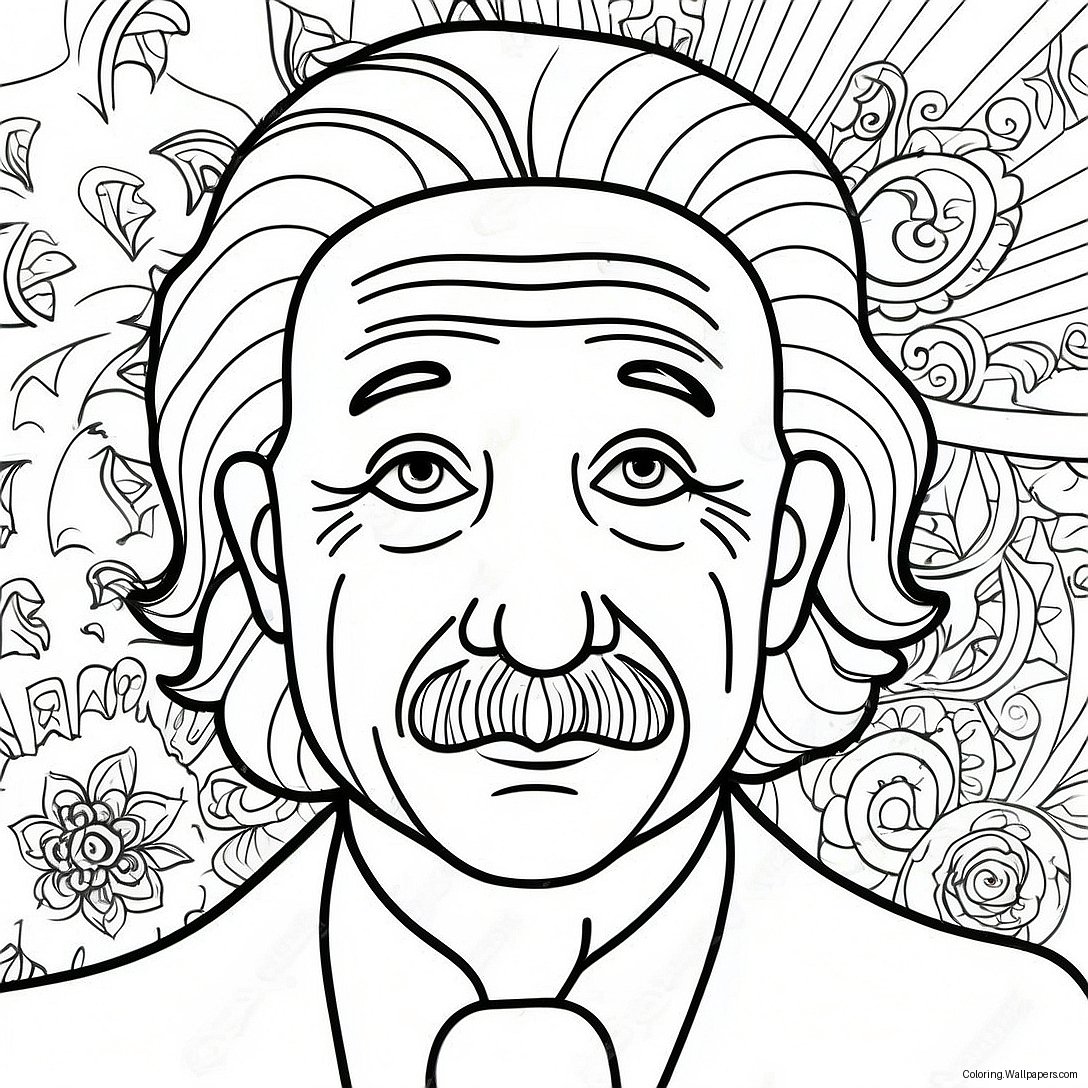 Página Para Colorear Del Retrato De Albert Einstein 57389