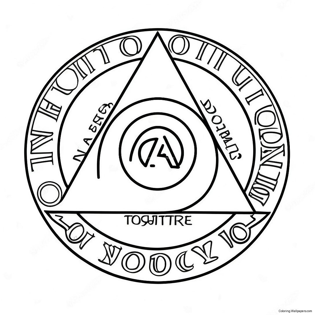 Kleurplaat Van Het Alcoholics Anonymous-Logo 19337