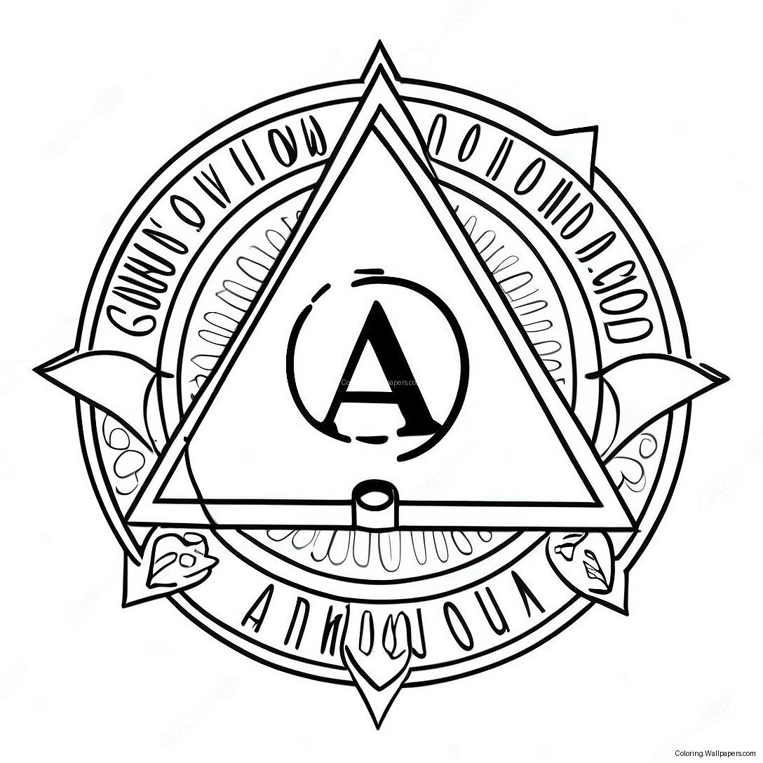 Kleurplaat Van Het Alcoholics Anonymous-Logo 19338