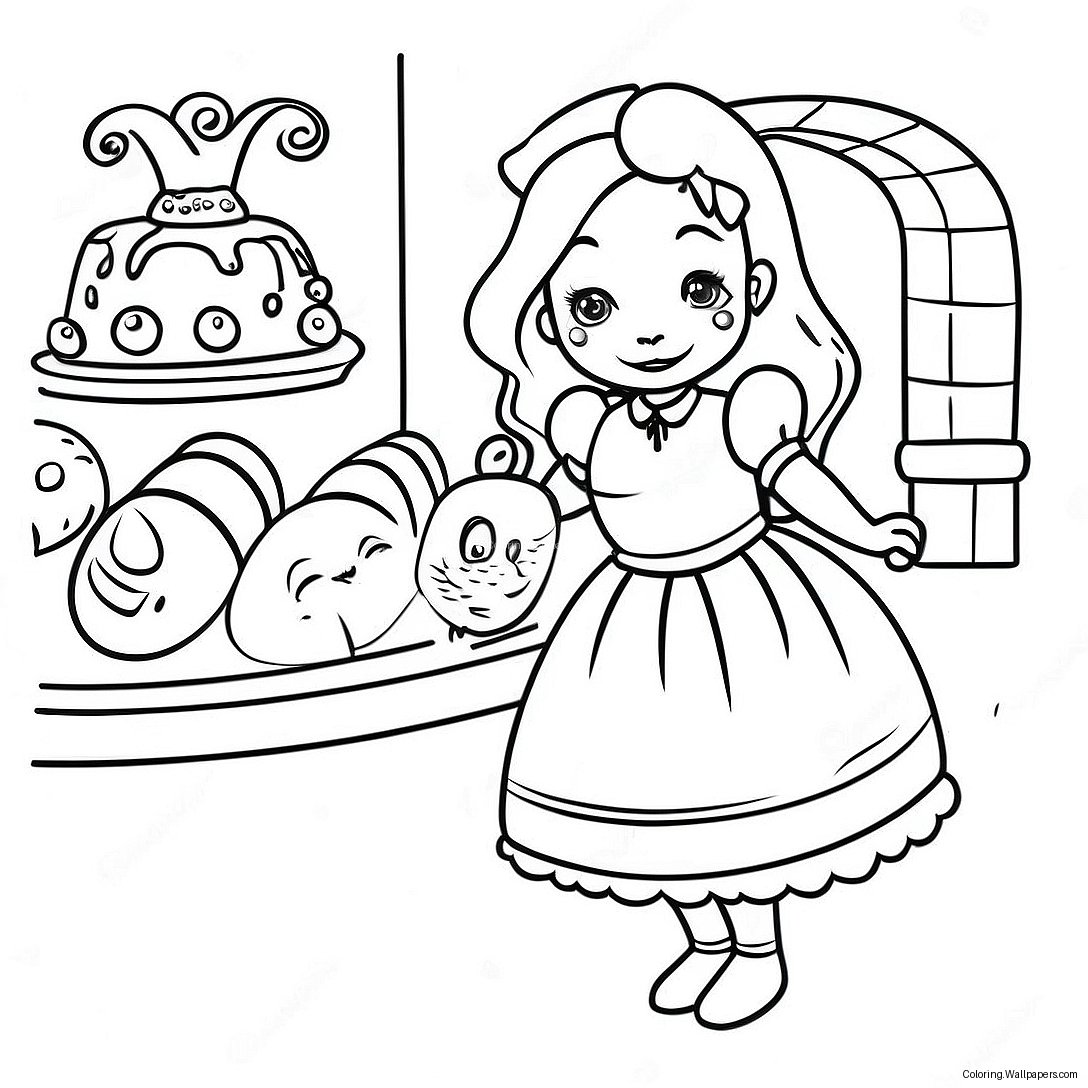 Alice In Wonderland Bakery Coloring Page 28883