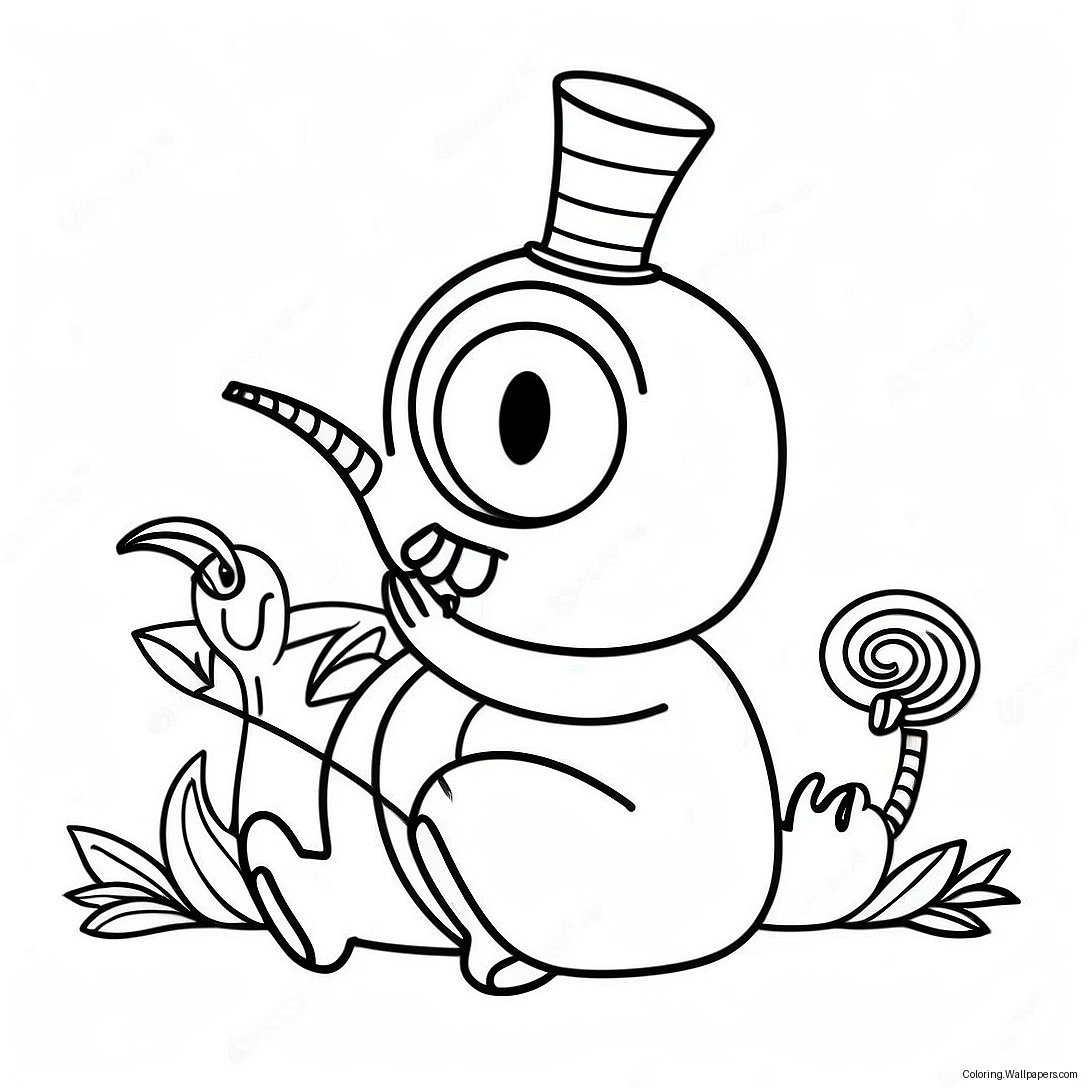 Alice In Wonderland Caterpillar Smoking Hookah Coloring Page 25255