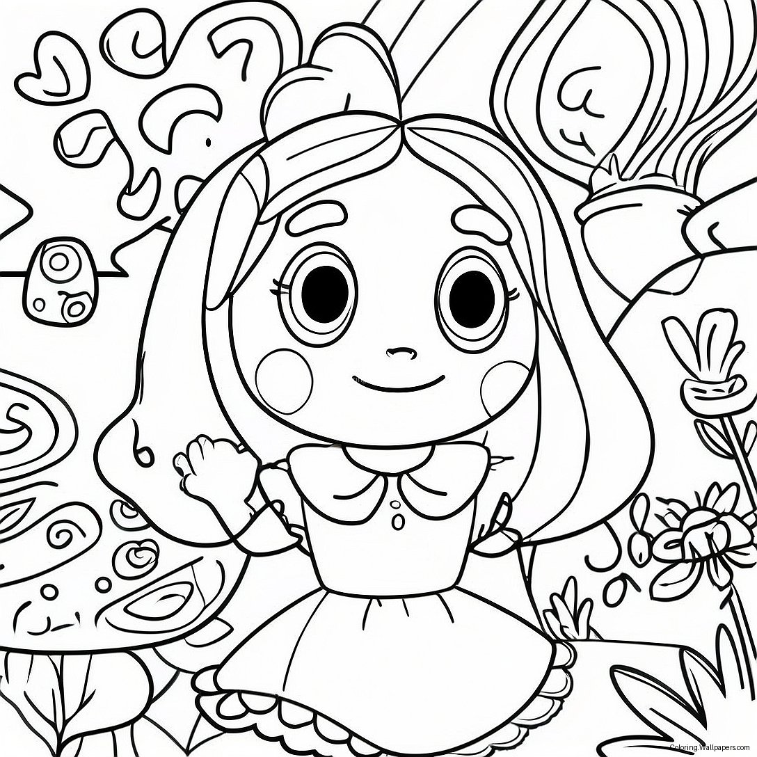 Página Para Colorir Da Alice No País Das Maravilhas Psicodélica 24561