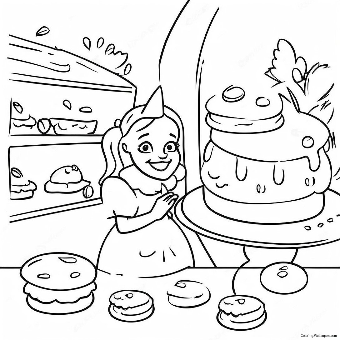 Alice's Wonderland Bakery Coloring Page 32886