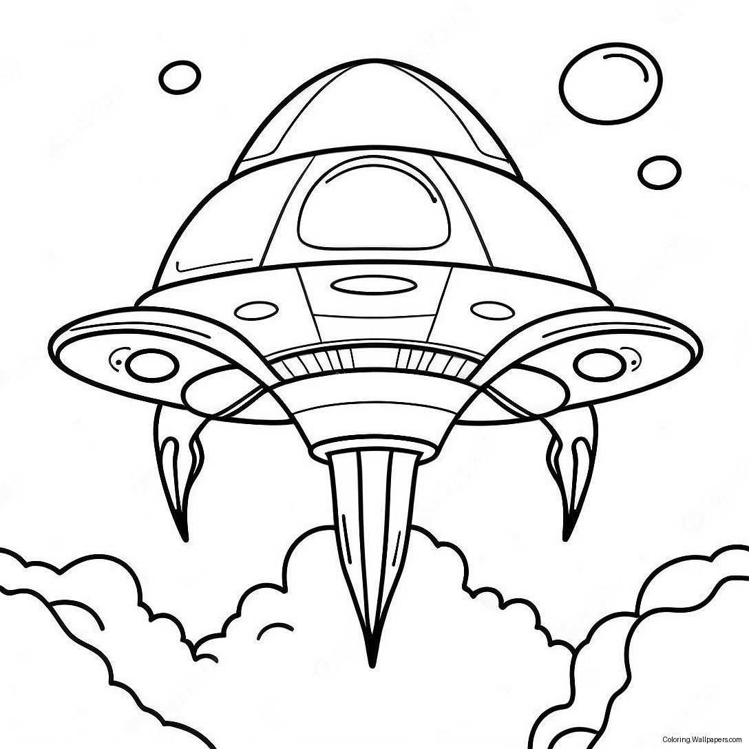 Alien Spaceship Coloring Page 27510