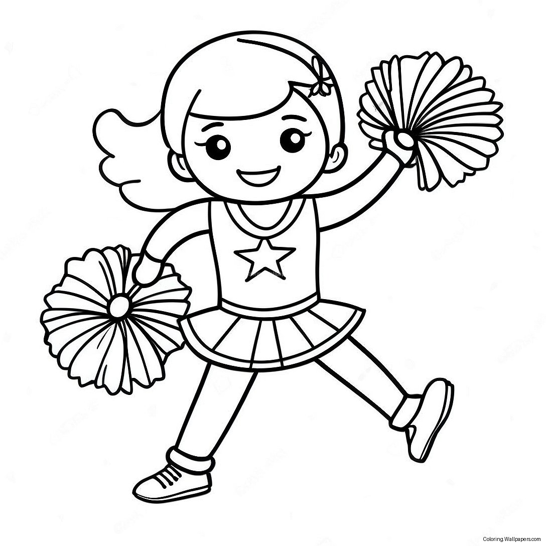 All Star Cheerleader In Uniform Kleurplaat 21961