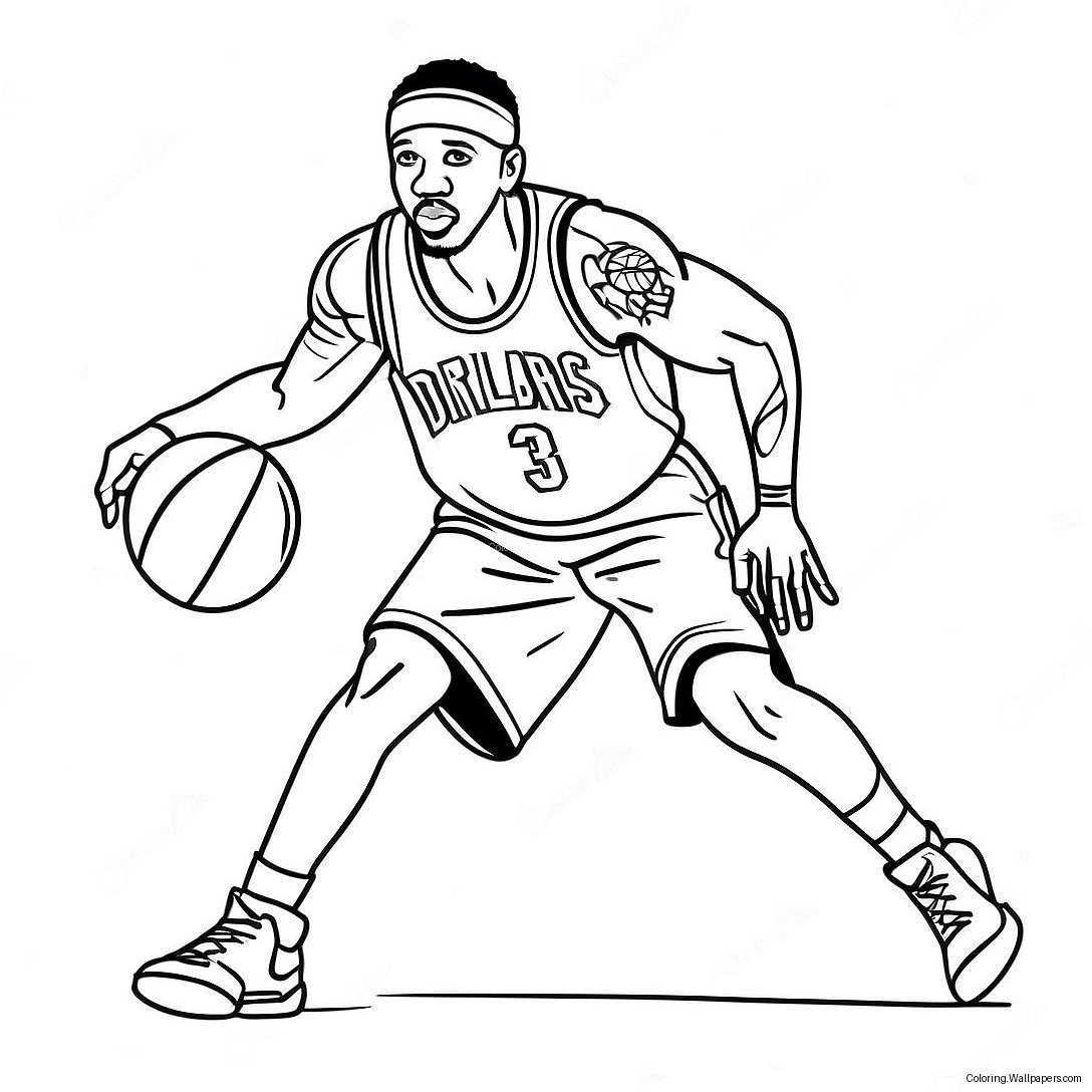 Allen Iverson Dribbling Coloring Page 36021