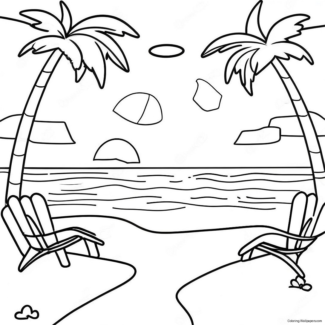 Aloha Sunset Beach Coloring Page 21255