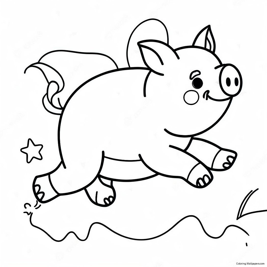 Página Para Colorear De Alpha Pig Volando Por El Cielo 40069