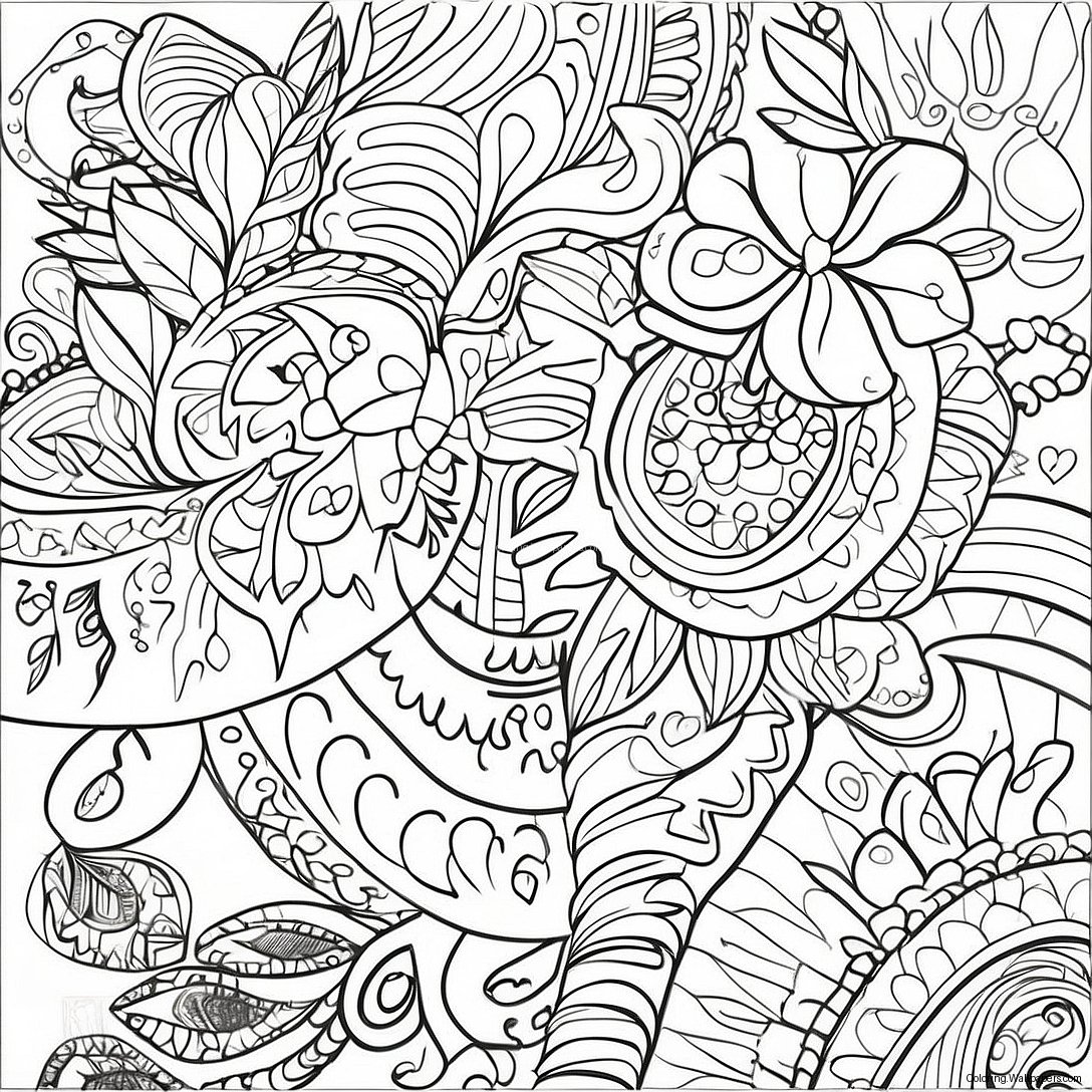 Amate Bark Painting Traditional Design Coloring Page 31594