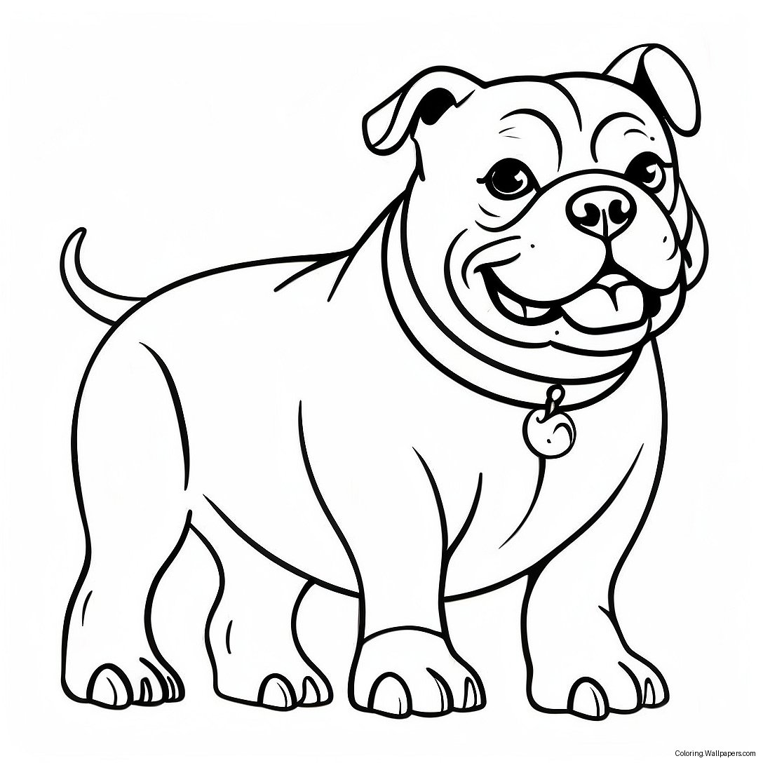 American Bully Dog Coloring Page 37287