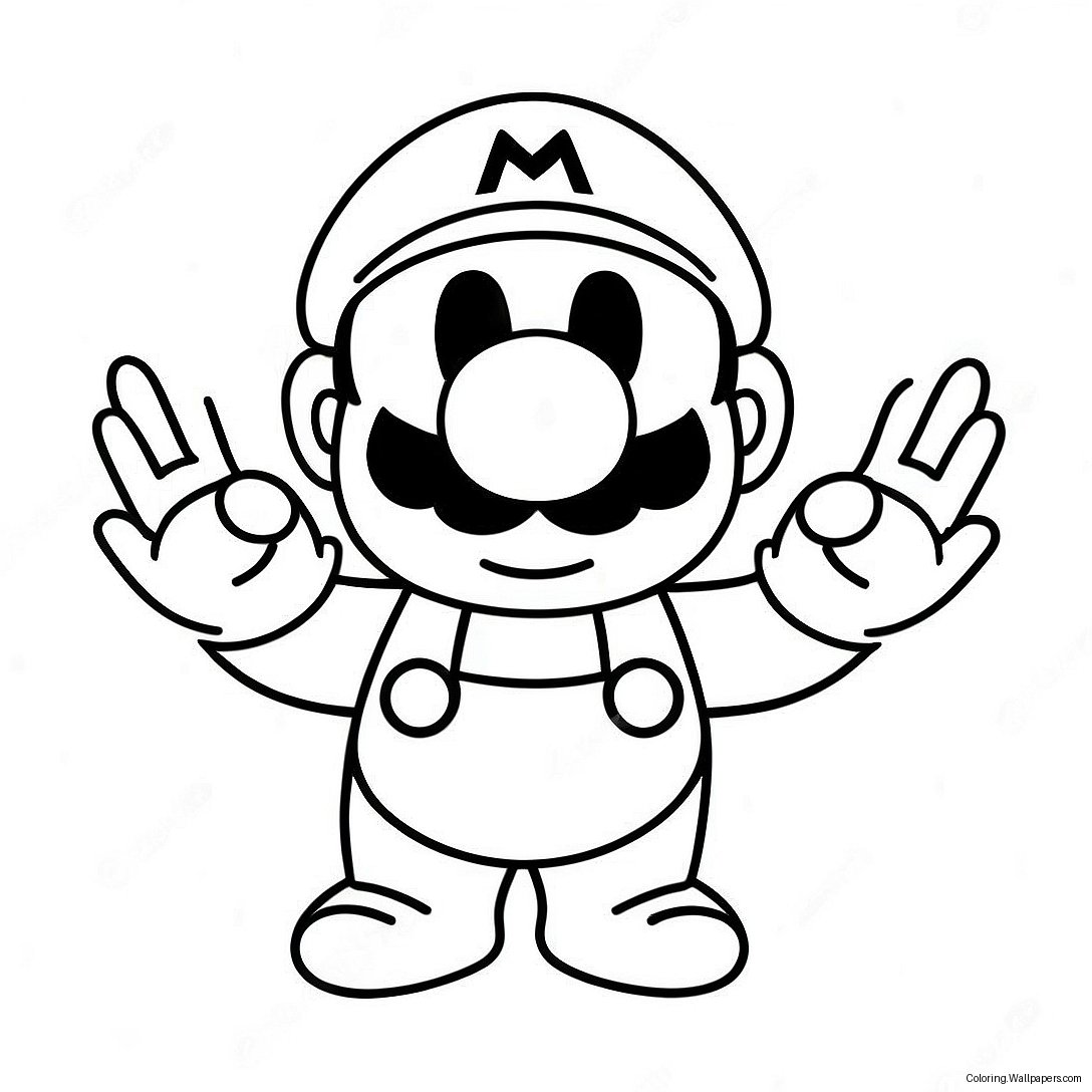 Among Us Mario Character Coloring Page 24079