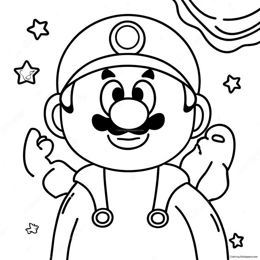 Página Para Colorir Do Mario De Among Us No Espaço 24086