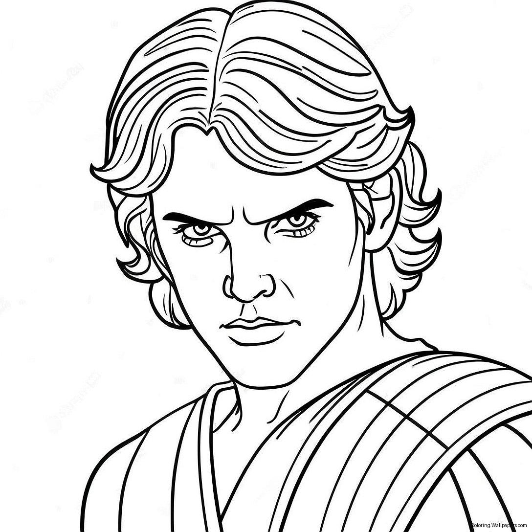 Anakin Skywalker Jedi Ritari - Väritettävä Sivu 40938