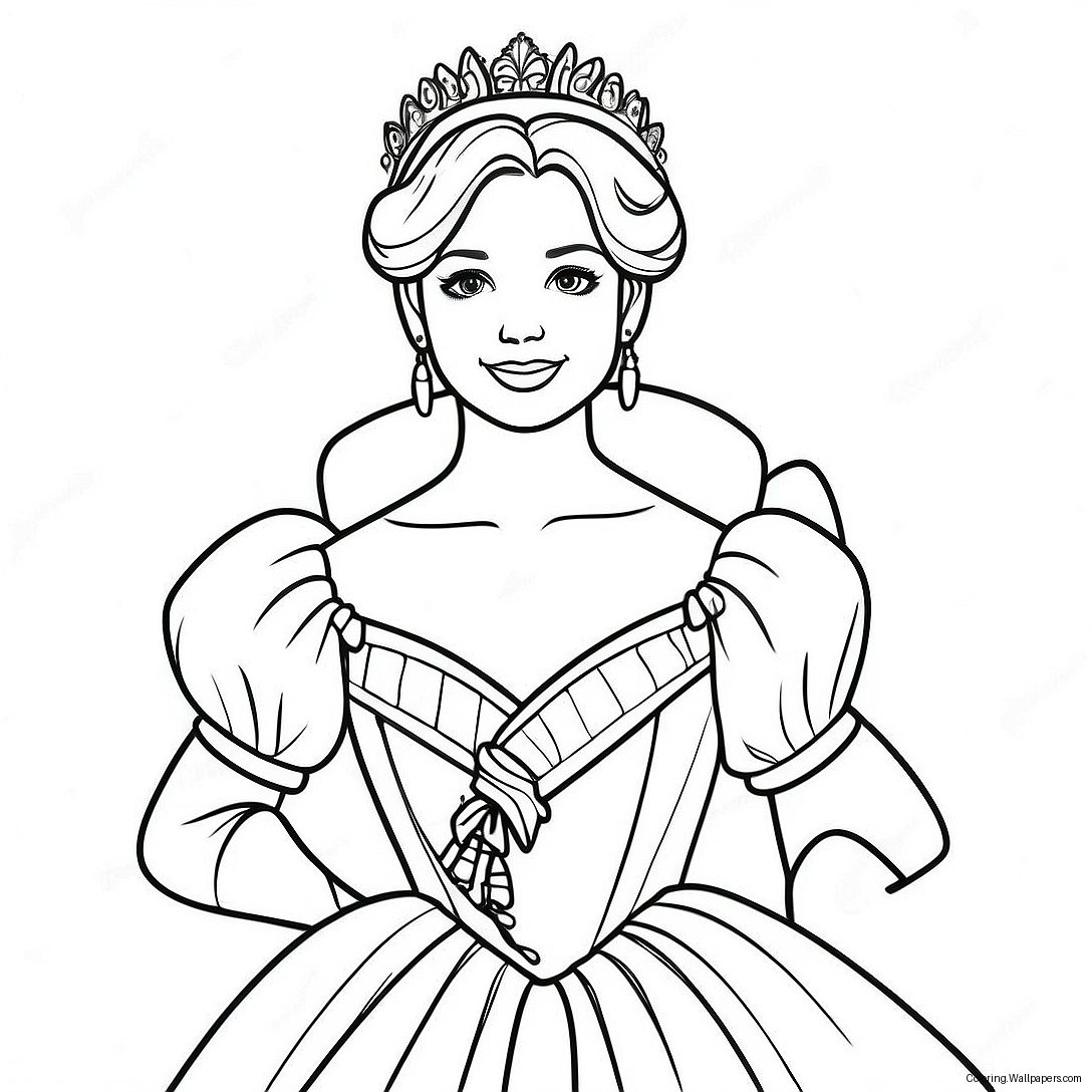 Anastasia In Her Royal Dress Coloring Page 18905