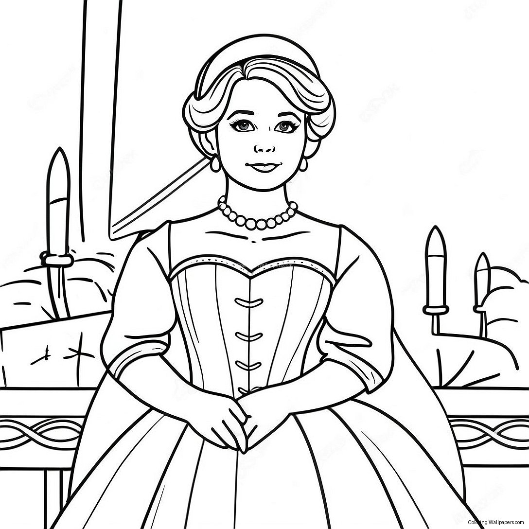 Anastasia In Her Royal Dress Coloring Page 18908