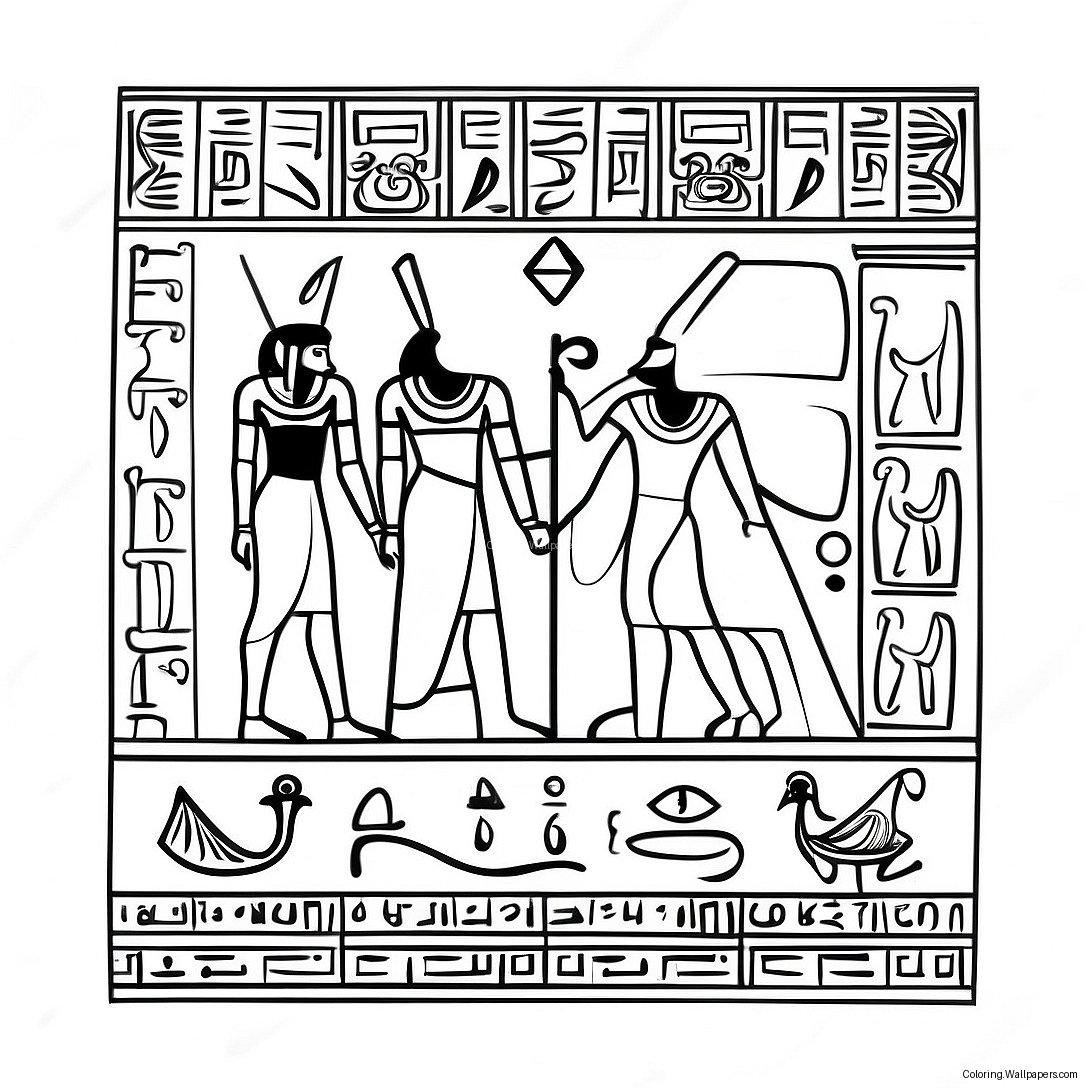 Ancient Egyptian Hieroglyphics Coloring Page 46093