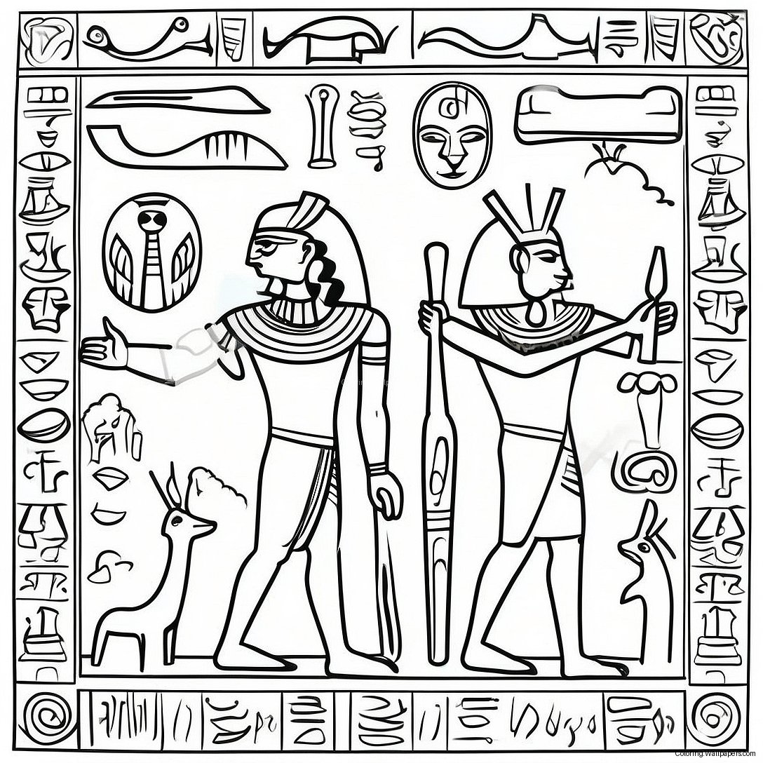 Ancient Egyptian Hieroglyphs Coloring Page 48682