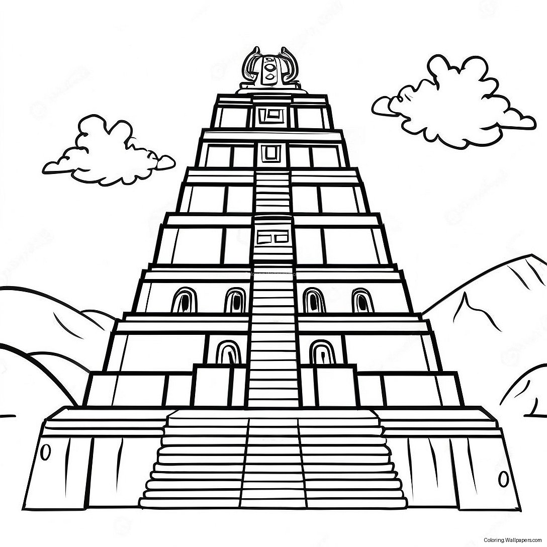 Ancient Inca Temple Coloring Page 39559