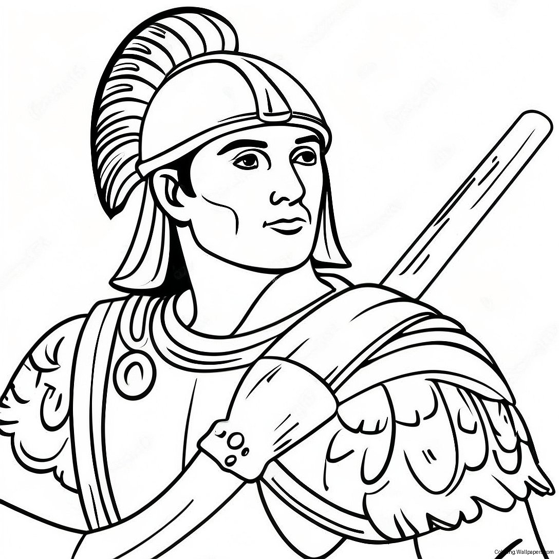 Ancient Roman Soldier Coloring Page 14435