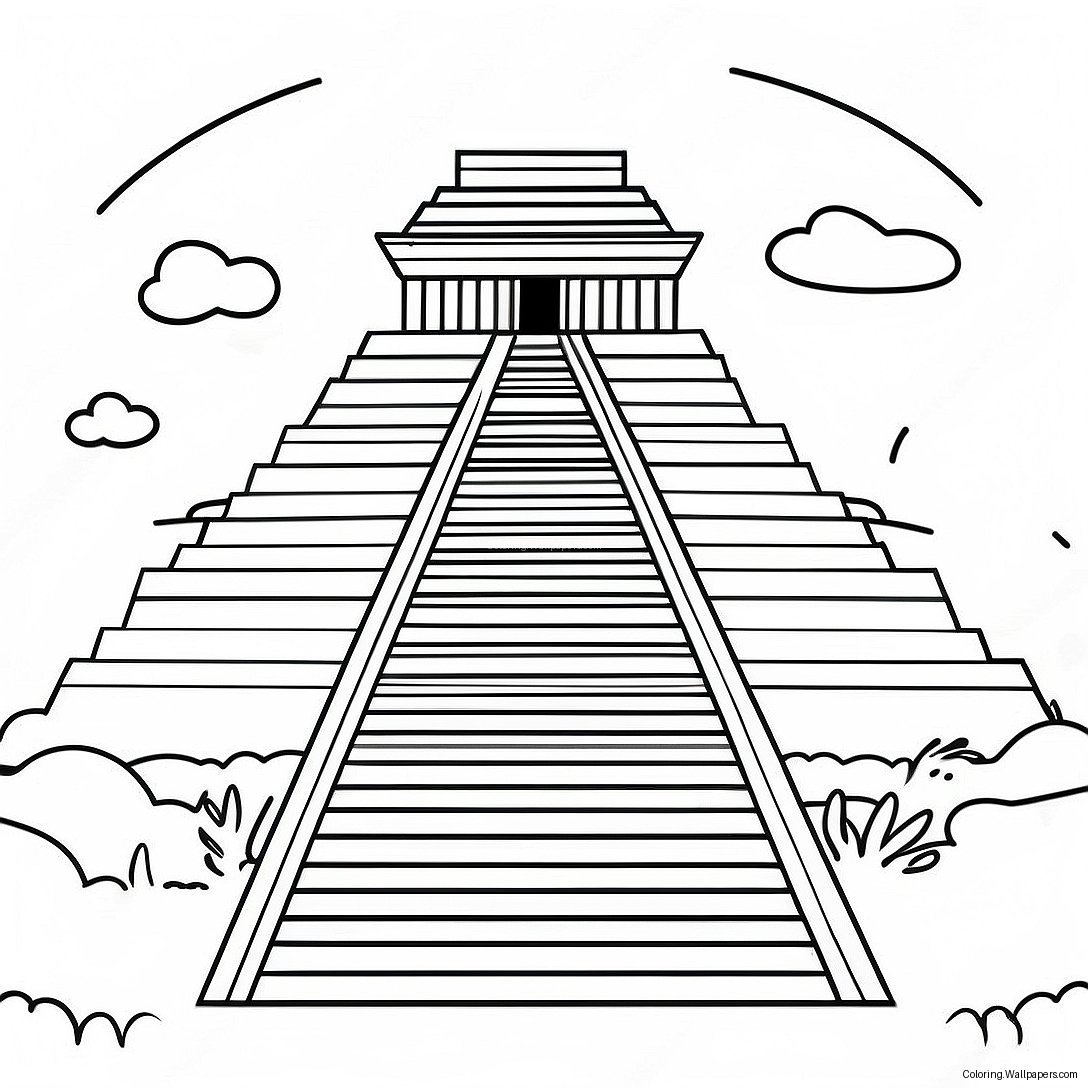 Ancient Ziggurat Coloring Page 54997