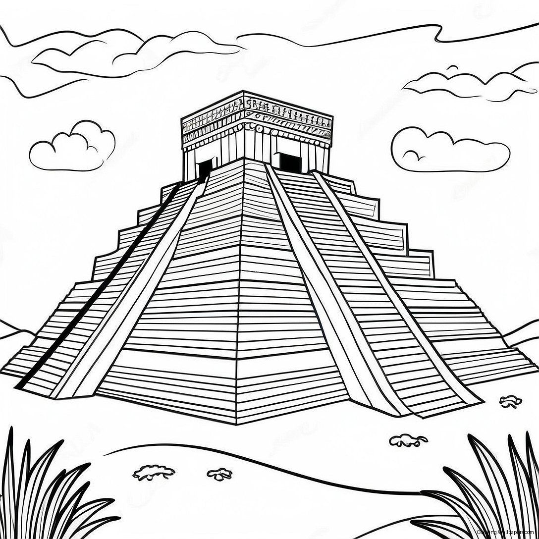 Ancient Ziggurat Coloring Page 54999