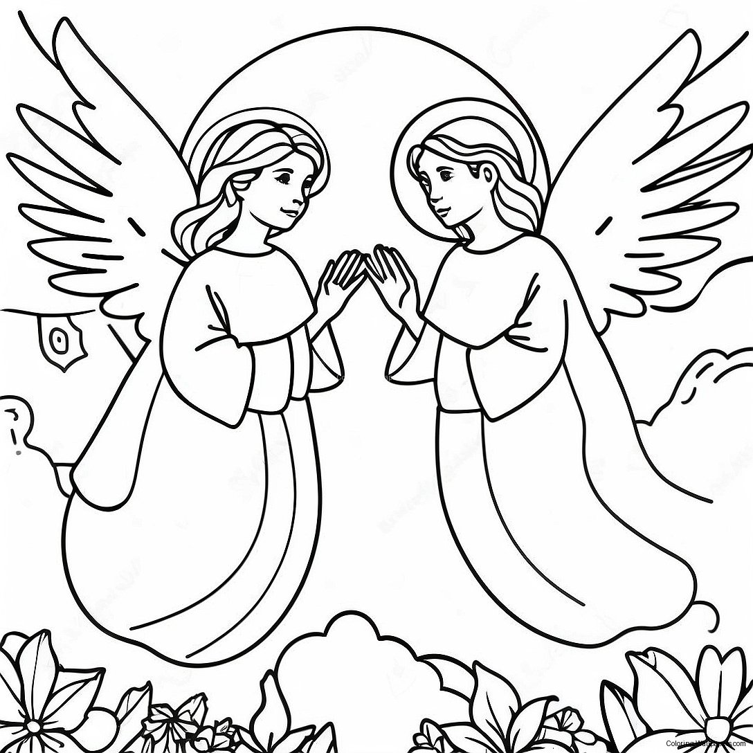 Angelic Beings In The Kingdom Coloring Page 44199