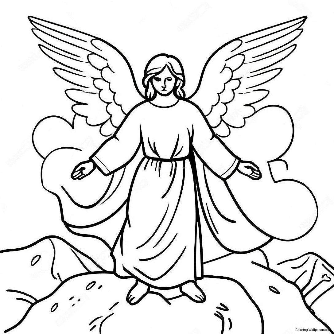 Angelic Resurrection Scene Coloring Page 46816