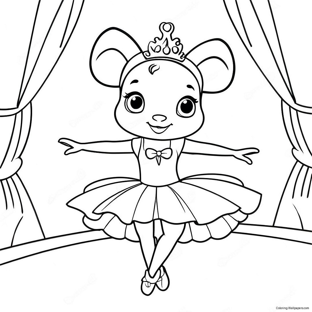 Página Para Colorear De Angelina Ballerina En Un Hermoso Tutú 36801