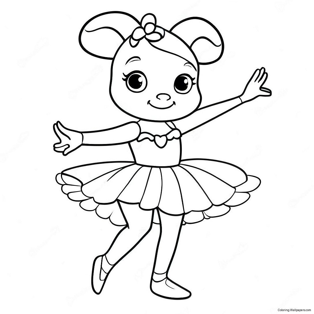 Angelina Ballerina In A Beautiful Tutu Coloring Page 36802