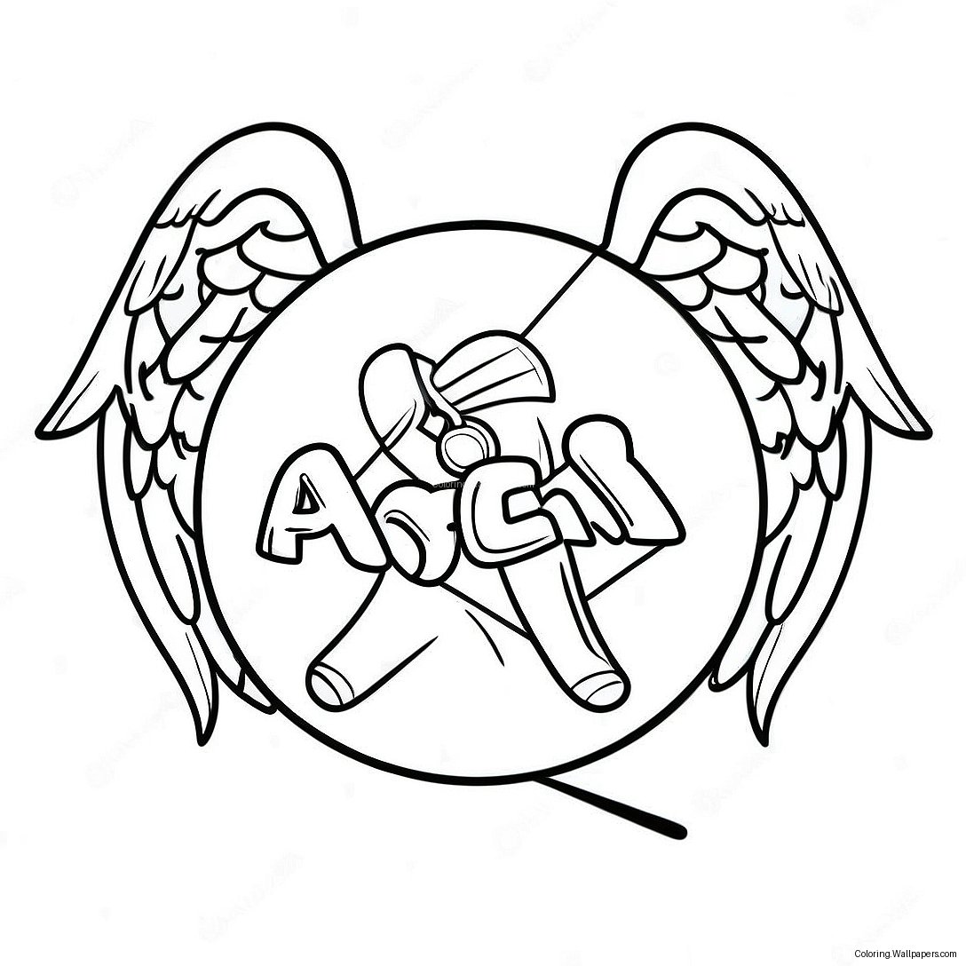 Angels Baseball Team Logo Coloring Page 29086