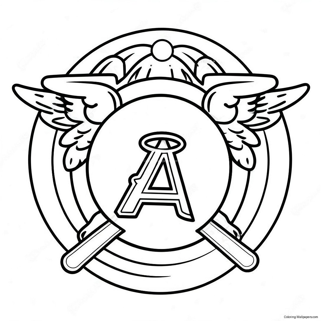 Angels Baseball Team Logo Coloring Page 29088