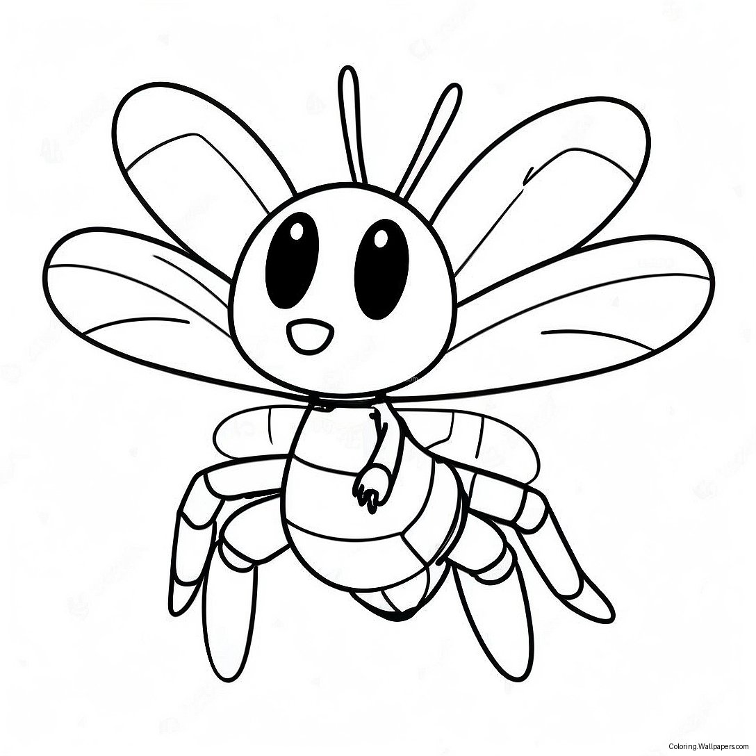 หน้าระบายสี Beedrill โกรธที่บิน 43741