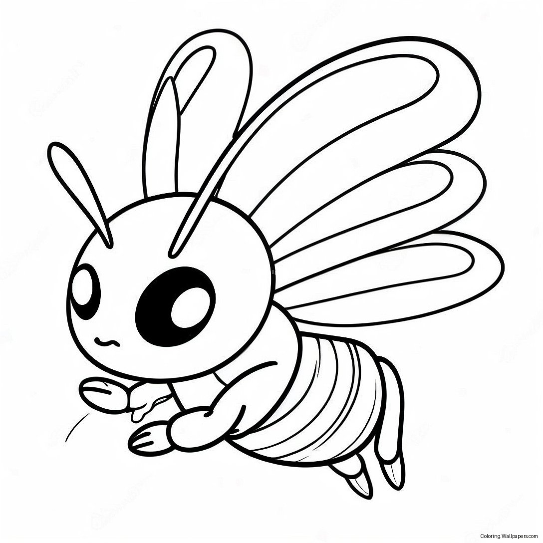 หน้าระบายสี Beedrill โกรธที่บิน 43742