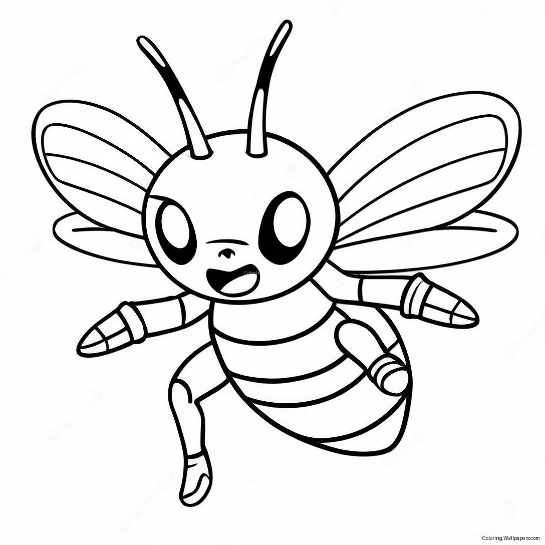 Wütendes Beedrill Fliegen Ausmalbild 43744