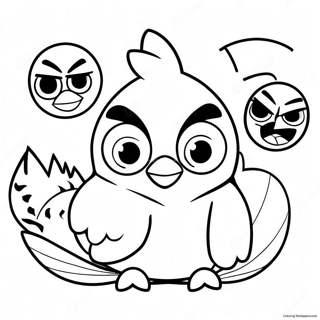 Page À Colorier Angry Birds Stella Avec Des Amis 50996