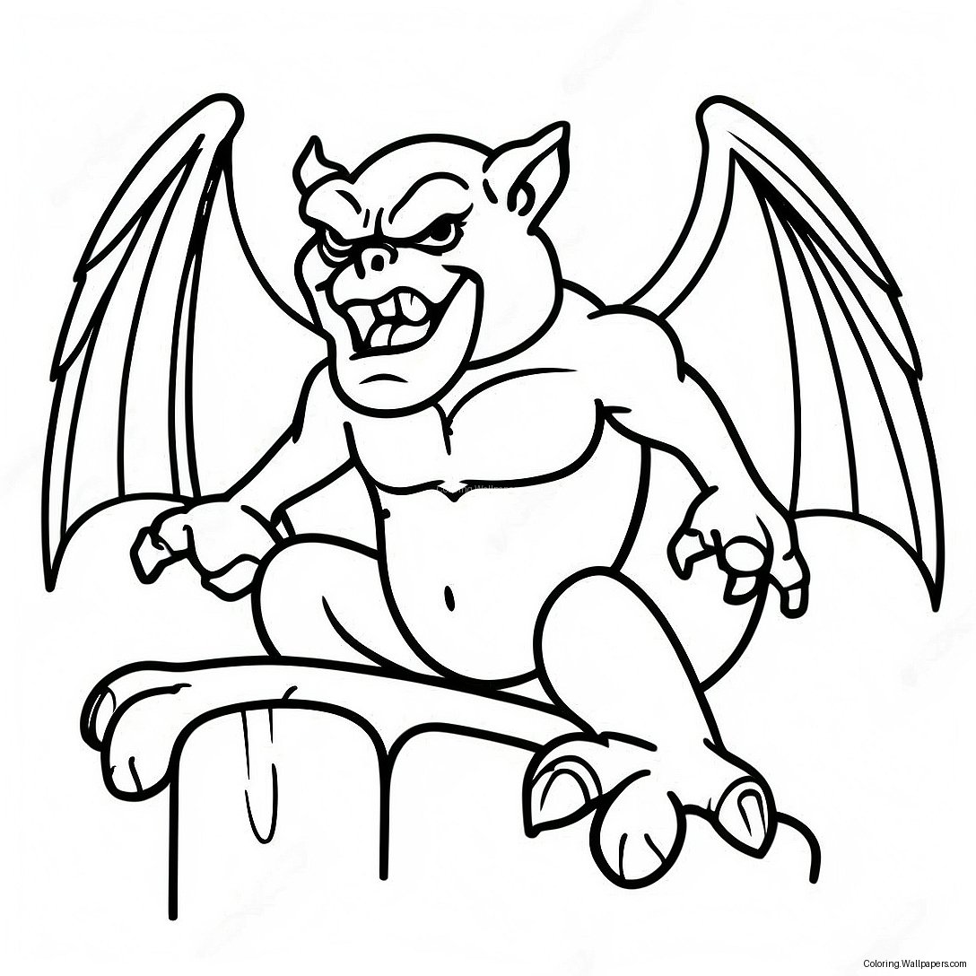 Angry Gargoyle Coloring Page 34529