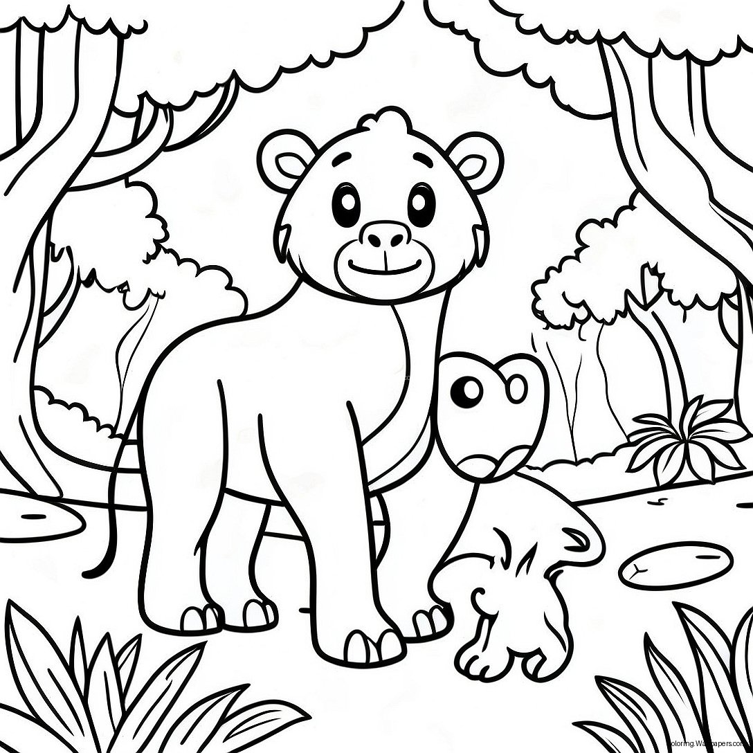 Animal Habitat Jungle Coloring Page 19885