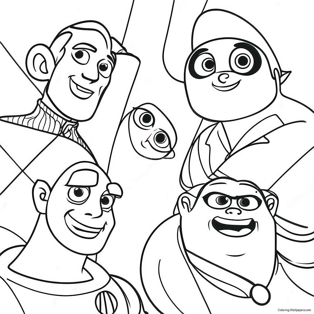 Animated Movie Characters Coloring Page 4337