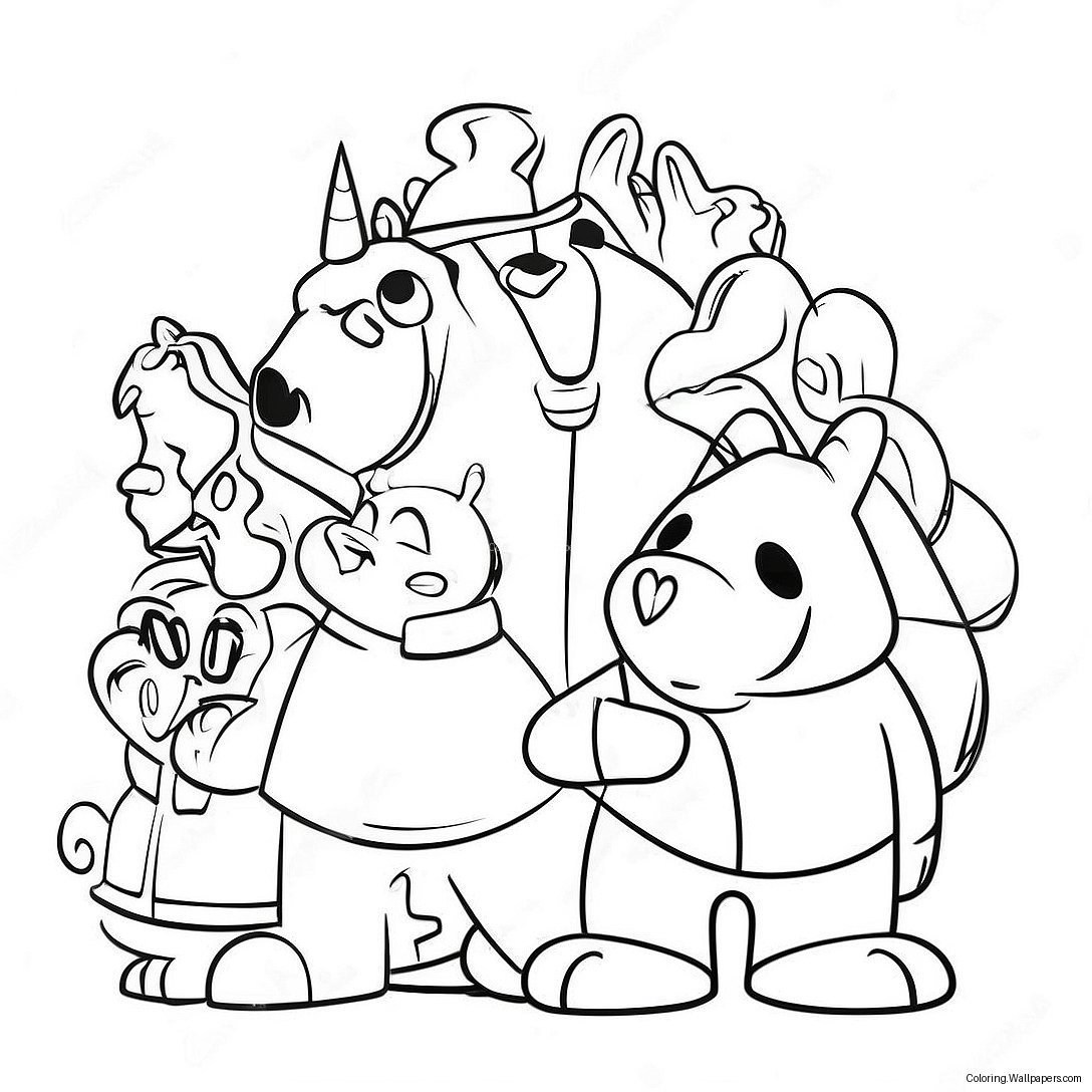 Animated Movie Characters Coloring Page 4338