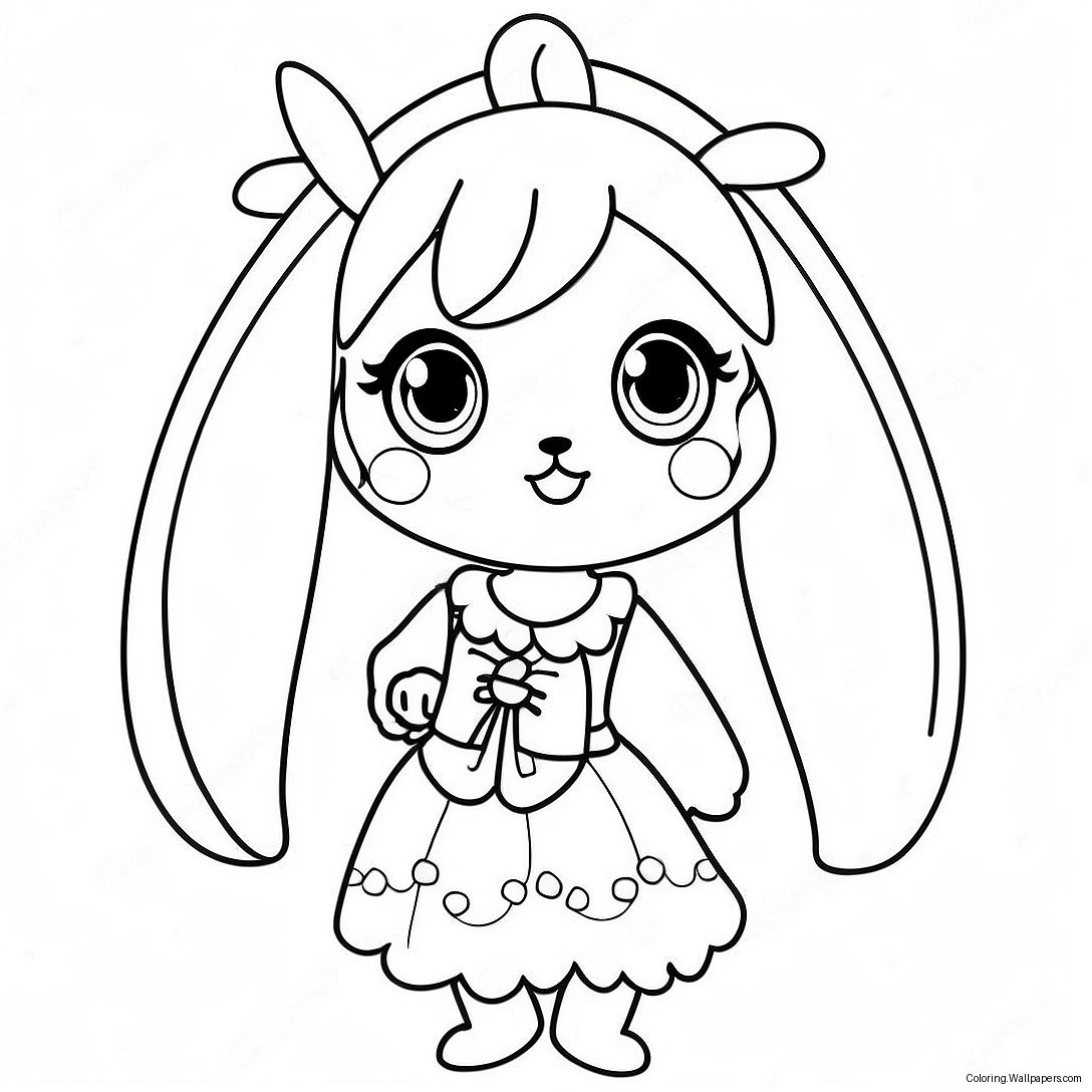 Anime Bunny Girl With Cute Ears Coloring Page 31759