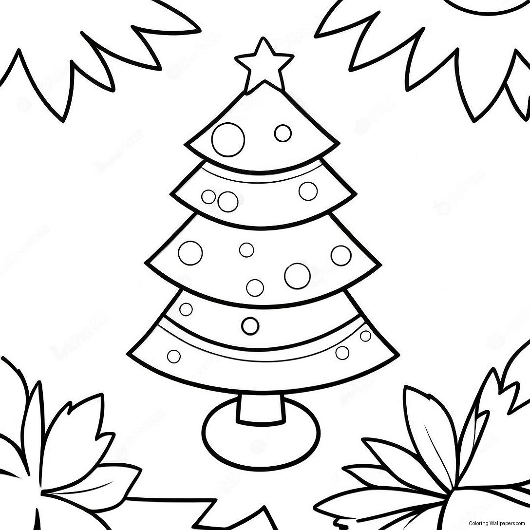 Anime Christmas Tree Coloring Page 10363