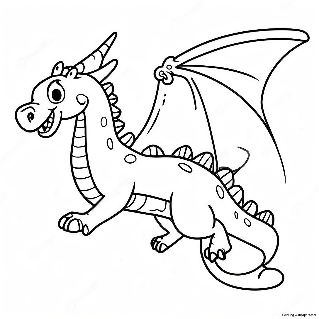 Anime Dragon Flying In The Sky Coloring Page 42648