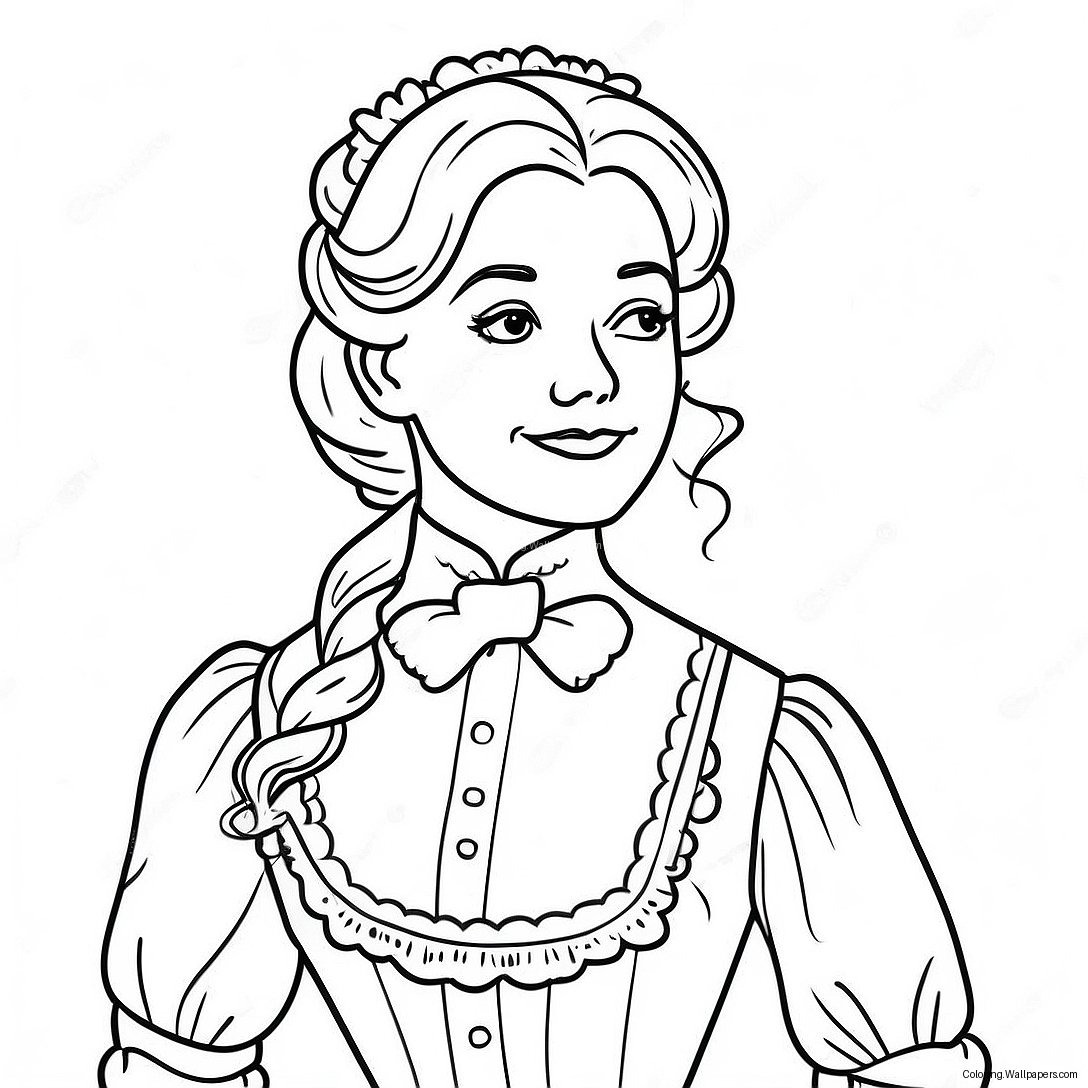 Anne Shirley In Her Iconic Dress Coloring Page 48650