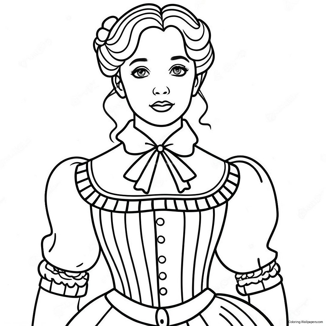 Anne Shirley In Her Iconic Dress Coloring Page 48652