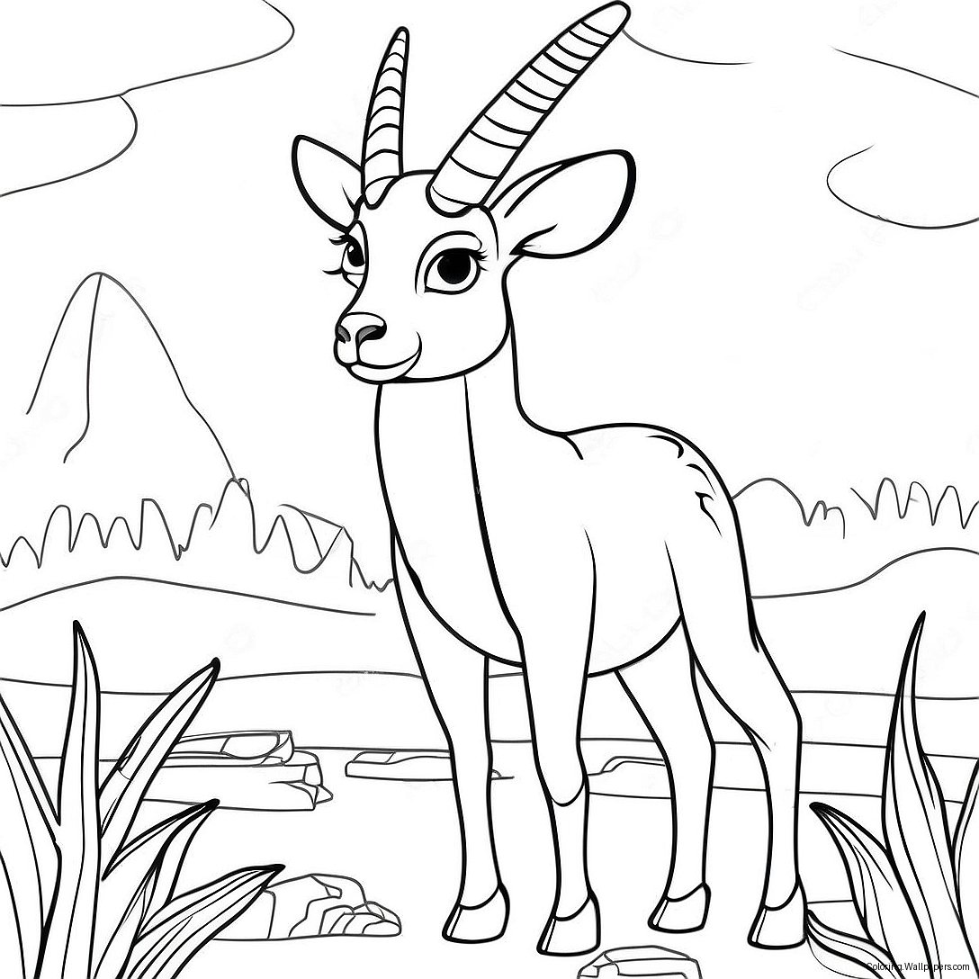 Antelope Coloring Page 49186