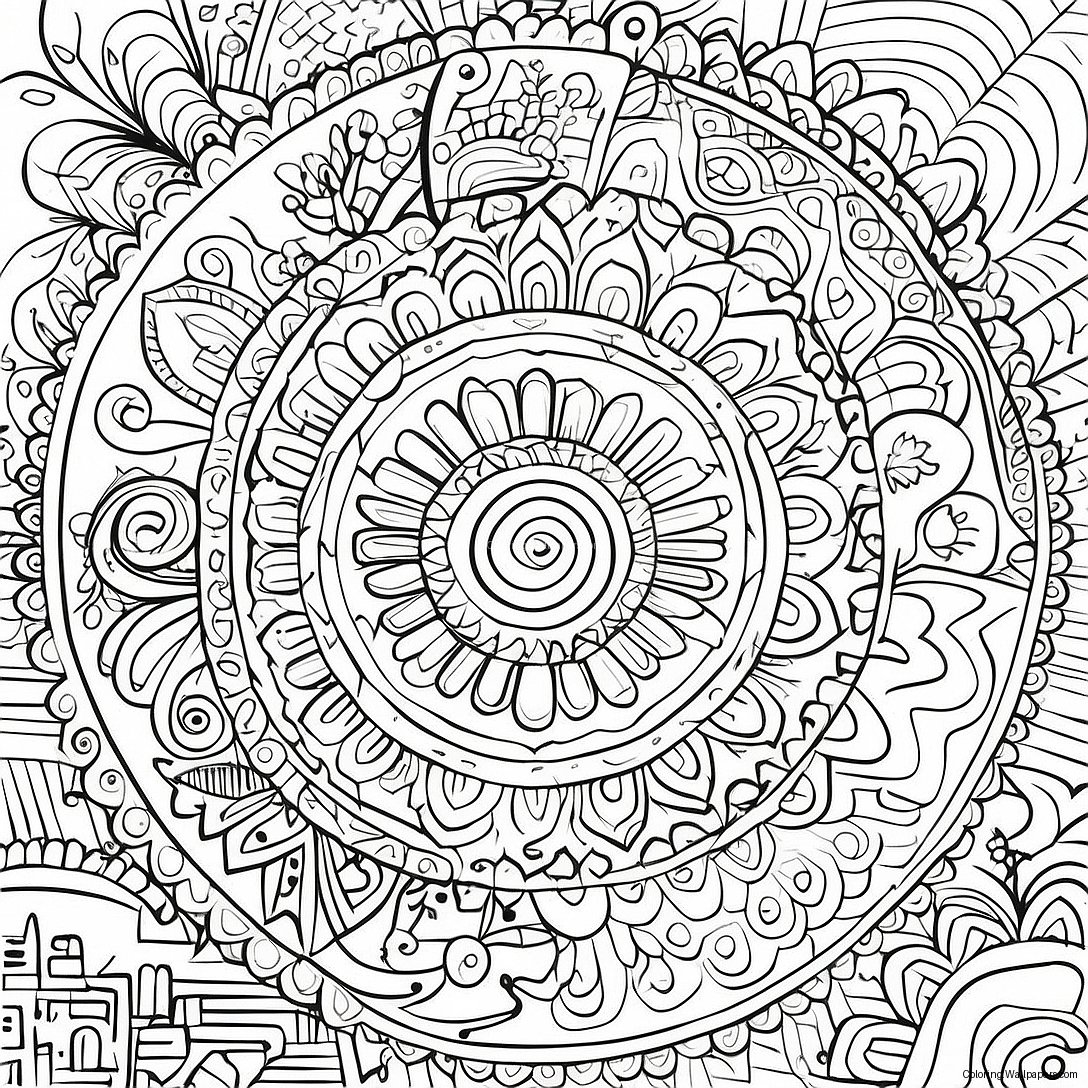 Anxiety Relief Mandala Coloring Page 29683