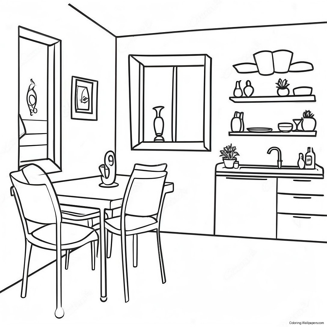 Apartment Interior Coloring Page 40402